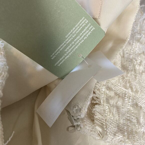 HM Mini Skirt Womens 10 Ivory Textured Short Pockets‎ Holiday Shaggy - Picture 7 of 10